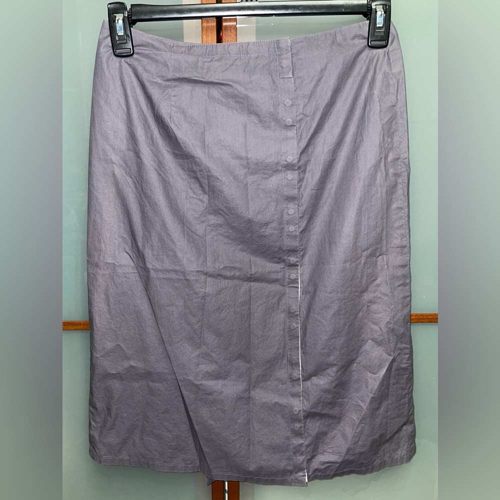 Madison Brown Y2K 90s Vintage Rave Goth Gray Zip Snap Button Pocket Skirt Size 6